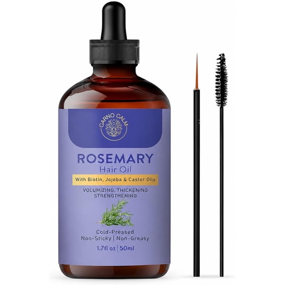 Carno Calm Rosemary Oil For Hair | Nourishing Formula with Biotin Jojoba & Castor Oil | Strengthens Volumizes And Add Shine In Hair | 50 ML