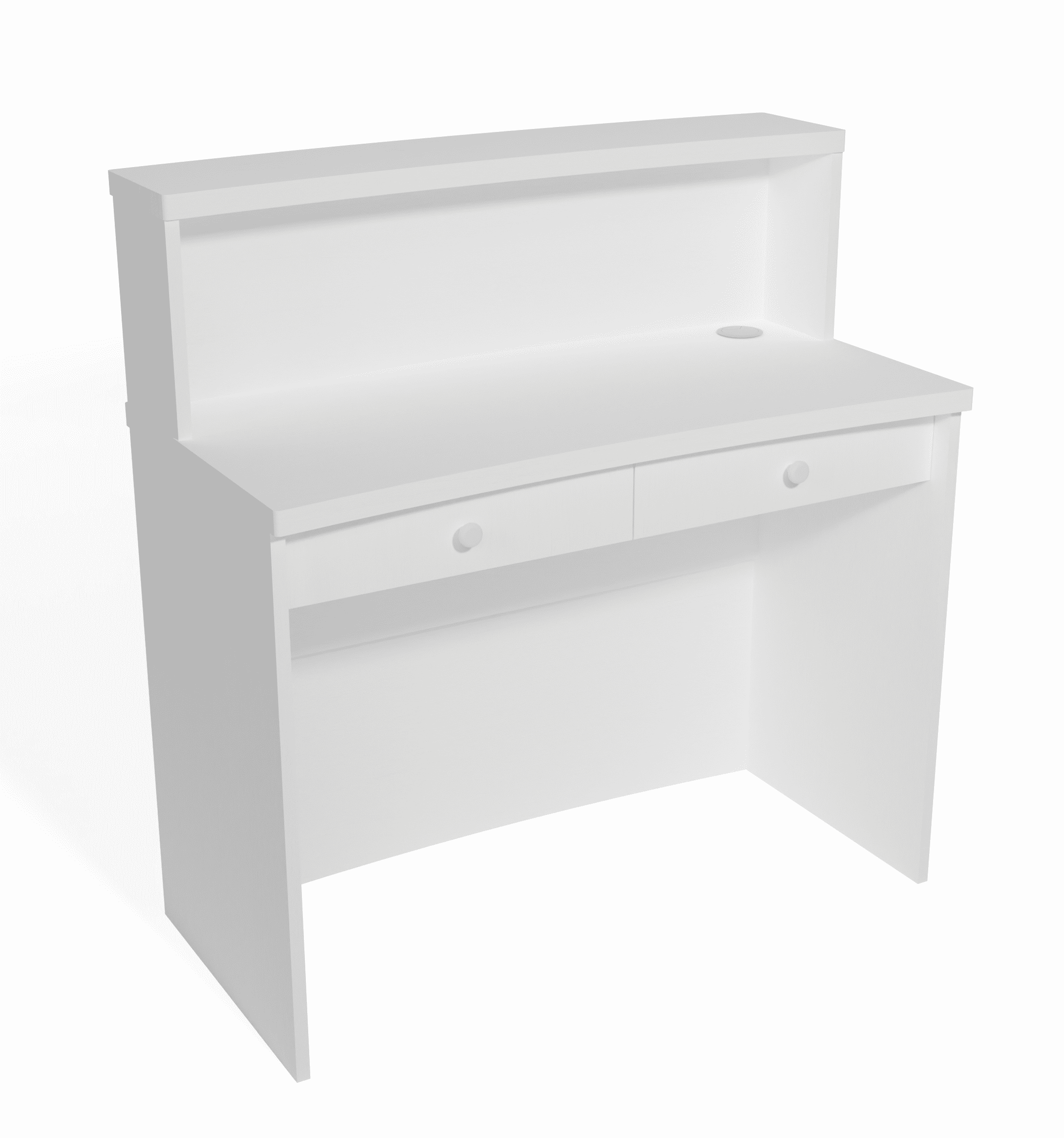 UGOS Mono 40" Modern Reception Desk w/Transaction Counter, Laminate Desktop, Multifunctional Standing Front Desk for Home, Office, Salon, Spas, and Lobby (White)
