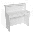 thumbnail image 4 of UGOS Mono 40" Modern Reception Desk w/Transaction Counter, Laminate Desktop, Multifunctional Standing Front Desk for Home, Office, Salon, Spas, and Lobby (White), 4 of 9