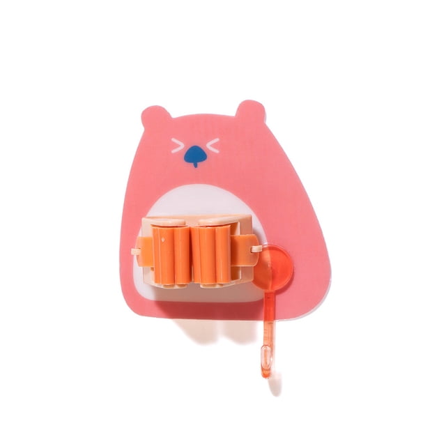 Kearding Soporte organizador de fregona autoadhesivo para pared, colgador de 5kg, organizador colgante, plástico, balcón, garaje, escoba, gancho de Cocina y Comedor Naranja Kearding HA061319-04