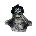 thumbnail image 2 of Cómoda máscara del Día de Muertos con velo para disfraz de Carnaval. Negro, 2 of 8