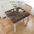 thumbnail image 2 of BANET Square fitted tablecloth, Old Door of Photo Print, , indoor/outdoor dining table cover, for square table Brown White, 2 of 7