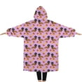 thumbnail image 2 of Oversized Wearable Blanket Hoodie,Pink Dachshund Chips Sherpa Blanket Hoodie with Super Pockets,Super Warm Fuzzy Pullover for Women & Men, 2 of 6