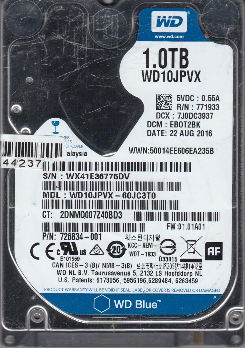WD10JPVX-60JC3T1, DCM: HBNTJBN, NOV 2017, Western Digital 1Tb 2.5 Sata