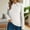 White, variant on Hrsba Women's V Neck Pullover for Fall Winter,Women's Long Sleeve Tops Solid Color Velour Brushed Fabric Crew Neck Ruffled Detail Pullover Fall Tops