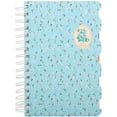 thumbnail image 1 of 5 Subject Notebook，Wide Ruled Spiral Notebooks，A5 Travelers Notebook, Colored Dividers with Tabs, Cute Floral Notepad, Hardcover Journal Memo Planner for School Kids Girls Women, 5.7”×8.27”, 300 Pages, 1 of 7