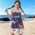 thumbnail image 6 of Uourmeti Toddler Girls Horse Dresses Kids Summer Sundress Sleeveless A Line Tiered Swing Dress for Girls Causal Soft Midi Dresses for Party School, 6 of 6