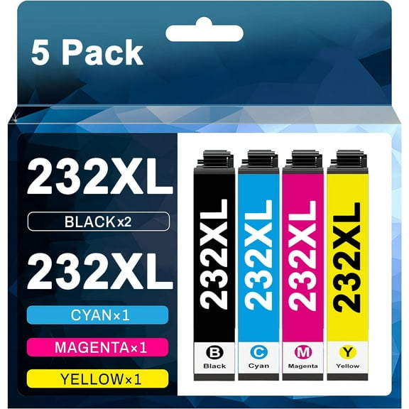 For Epson 232XL 232 Ink Cartridges for Epson WF-2930 WF-2950 XP-4200 XP-4205 - 5 Pack