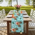 thumbnail image 4 of Table Runners 120 Inches Long Dress Scarves, Christmas Blue Farmhouse Coffee/Dining/Kitchen Table Runner for Living Room, Xmas Cute Elk Winter Leaves Cartoon Snowflake 13x120 Inch, 4 of 9