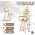 thumbnail image 2 of EPICOZY Wood Adirondack Swivel Bar Chair, Rustic Outdoor Solid Log Bar Stool with High Back, 500 LBS Capacity, 29.9" Patio Counter Height Chair for Porch, Deck, Pub, Cabin, Natural, 2 of 7