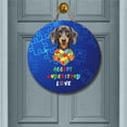 thumbnail image 2 of Autism Awareness Dachshund Accept Understand Love Round Wood Sign Wiener Dog Lover Gifts Idea Hanging Wall Home Decor - 12003, 2 of 5