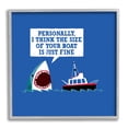thumbnail image 4 of Stupell Industries Silly Shark Eating Boat Ship Blue Ocean Waves Framed Wall Art, 17 x 17, Design by Michael Buxton, 4 of 5