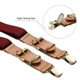 thumbnail image 2 of Buyless Fashion Leather End 2 Pack Suspenders for Men - 48" Elastic Adjustable Straps 1" - Y Shape - 5136-2-Burgundy, 2 of 7