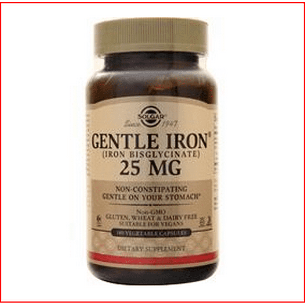 Solgar Gentle Iron 25 mg 180 Vegetable Capsules