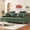 Green, variant on 87" Sofa Premium PU Leather Couch with Headrest, Comfy 27" Extra Deep Seat 3 Seater Sofa for Living Room, Includes 2 Pillows, Black