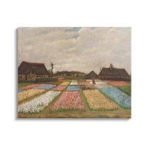 Flower Beds In Holland Van Gogh Landscape Landscape Painting Gallery Wrapped Canvas Print Wall Art