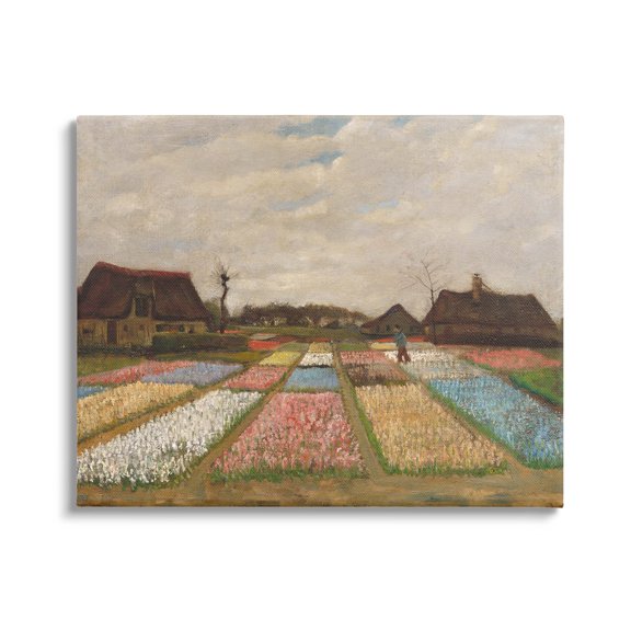 Flower Beds In Holland Van Gogh Landscape Landscape Painting Gallery Wrapped Canvas Print Wall Art
