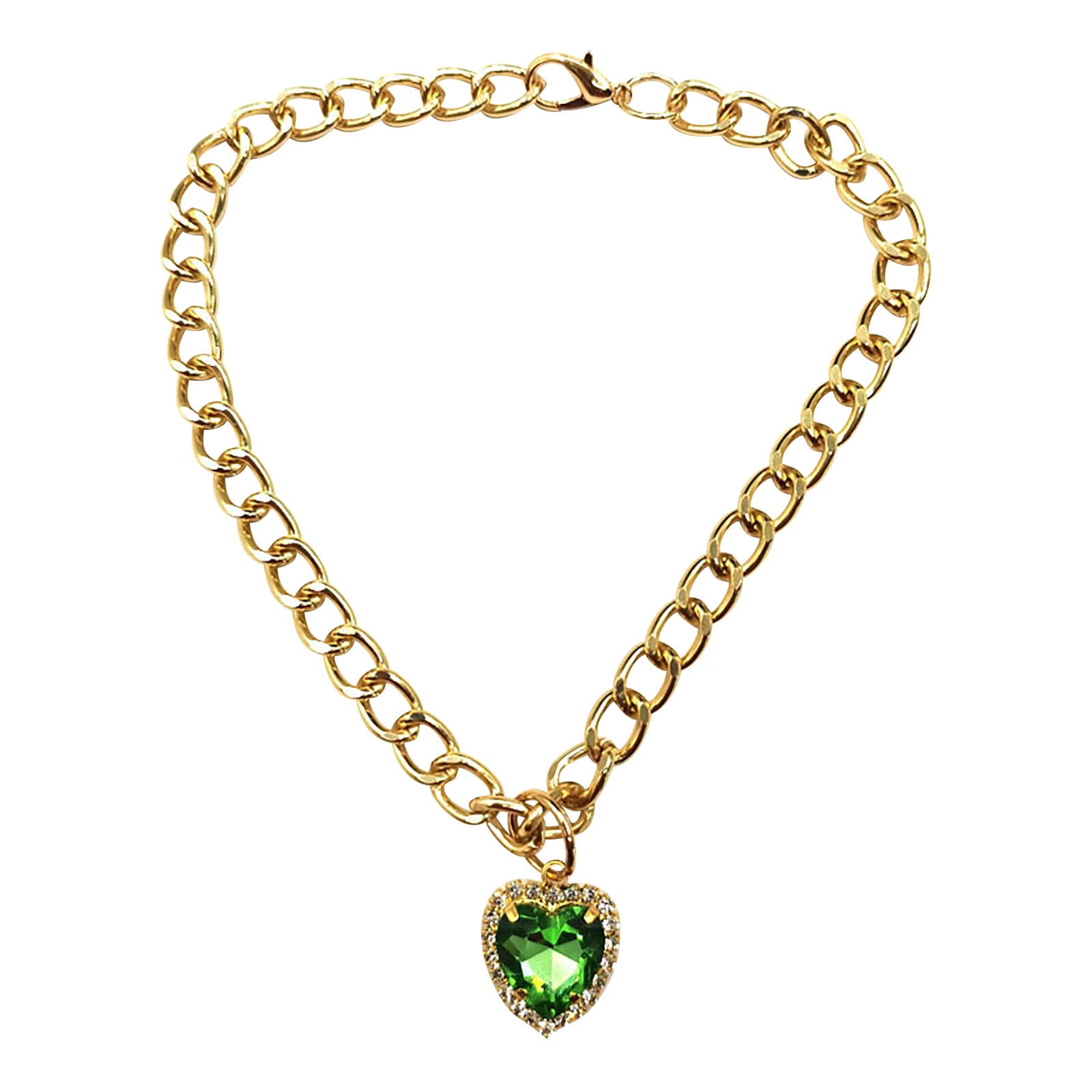 Gold Chain Dog Collar Necklace Metal Cuban Link For Medium And Large