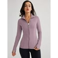 thumbnail image 2 of Women's Full Zip Up Running Track Jacket Long-sleeved Yoga Sportswear Workout Sports Jacket, 2 of 6