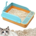 thumbnail image 1 of Bandeja de arena para gatos, contenedor de arena para gatos domésticos, orinal para gatitos, inodoro, bandeja de arena para todo tipo de arena para ga XL, 1 of 8