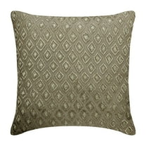 Chair Cushion Cover, Decorative Grey 22"x22" (55x55 cm) Throw Pillow Covers, Linen Zardozi Embriodery Beaded Throw Pillows For Sofa, Geometric Pattern Modern - Diamonds And Silver