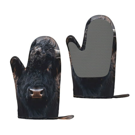

Lukts Majestic Black Yak for Silicone Anti-Scalding Gloves Kitchen Lanyard Gloves for Grilling Baking Cooking