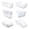 thumbnail image 2 of Stackable Plastic Food Storage Bins - Refrigerator Organizer With Handles For Pantry  Fridge  Freezer  Kitchen  Countertops  Cabinets - Clear Can Organizer, 2 of 6