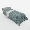 thumbnail image 3 of Ambesonne Floral Bedding Set 4 Pcs, Doodle Garden Plants, Queen, Seafoam White Black, 3 of 3