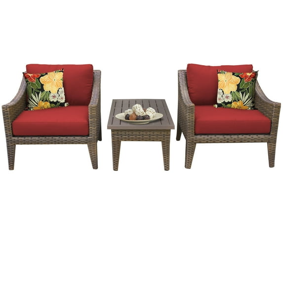 Soho 3 Piece Outdoor Wicker Patio Furniture Set 03b