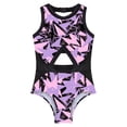 thumbnail image 5 of iiniim Kids Girls Sleeveless Bathing Suit Swimwear One Piece Backless Beach Surf Swimsuits 6-16 Black&Purple 10, 5 of 7