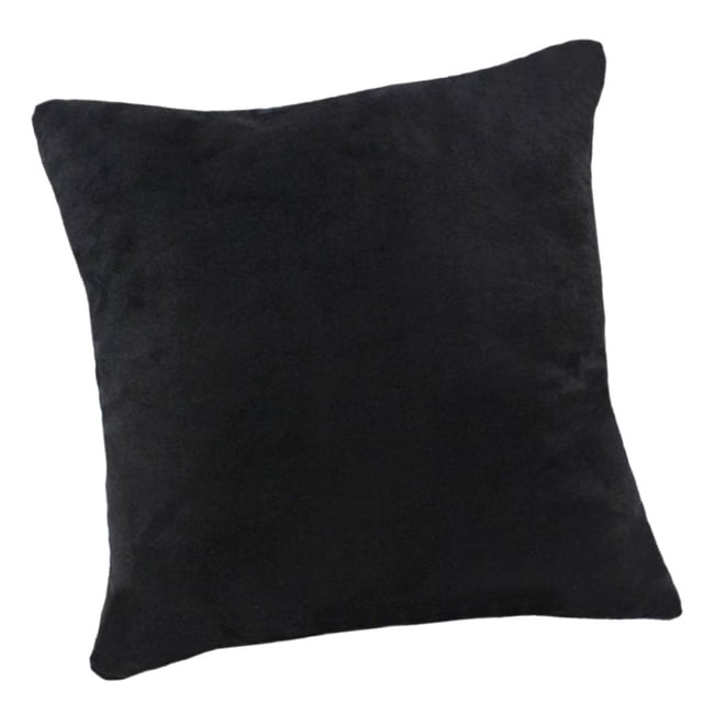 Funda De Almohada De Color Brillante Cuadrado Decorativo De Almohada Cojín Funda De Cojín Para Sofá Dormitorio Coche Sala De Estar-1 Negro-45x45cm Baoblaze Fundas de almohada de terciopelo