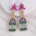 thumbnail image 4 of Nuevos pendientes de novia con forma de botella de champán estilo bohemio para mujer, hechos a mano con cuentas estilo bohemio, código de modelo 7: 809 7, 4 of 5