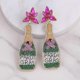 thumbnail image 4 of Nuevos pendientes de novia con forma de botella de champán estilo bohemio para mujer, cuentas bohemias hechas a mano, E1513 GM, 4 of 5