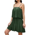 thumbnail image 3 of STARVNC Women Spaghetti Strap Pleated Sleeveless Mid-Waisted Shorts Jumpsuit, 3 of 7