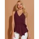 thumbnail image 2 of INSPIRE CHIC INSPIRE CHIC Tops De Verano Para Mujer, Sin Mangas, Con Escote En V, Con Lazo, En La Cintura Vino tinto M, 2 of 5