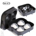 thumbnail image 4 of Gustave Ice Cube Trays Silicone (Pack of 2), Large 4 Cavity Sphere Ice Cube Molds with Funnel, for Whiskey and Cocktails & Bourbon, Reusable and BPA Free "4 Cavity", 4 of 11