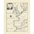 thumbnail image 2 of Roy 26x32 Black Ornate Wood Framed with Double Matting Museum Art Print Titled - Atlantic Ocean Europe - Roy 1666, 2 of 4