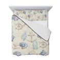 thumbnail image 7 of Nautical Coastal Queen Size Down Alternative Comforter, Lightweight Comforter Quilt Bedding Set with Pillow Shams Vintage Beach Coral Starfish Shell All Seasons Bed Comforter Duvet Insert 90"x96", 7 of 7