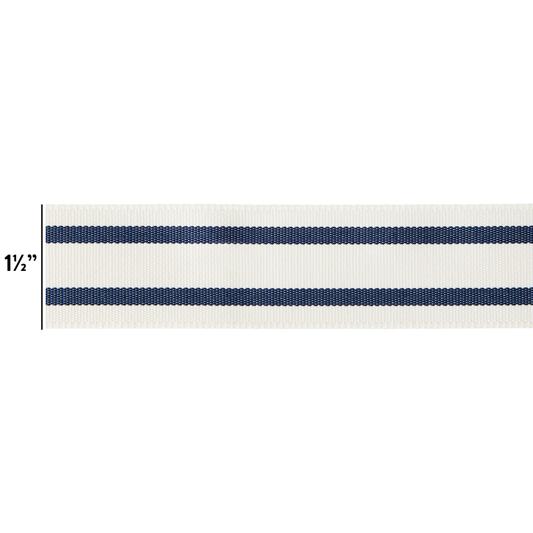Hillfolk 9ft Ribbon, 1.5 inches Blue/Cream Stripes for Crafting and Gifting