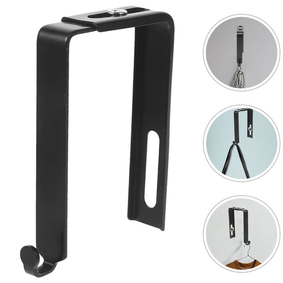 UPOUART Heavy Duty Metal Adjustable Cubicle Hook Black for Home Kitchen Bathroom Wall Mounted