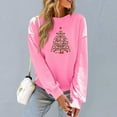 thumbnail image 7 of Aboser Christmas Graphic Sweatshirt Women Gift Tree Print Shirts Cozy Fleece Long Sleeve Sweatshirts Soft Holiday Pullover Winter Tops Pink XS, 7 of 7