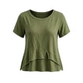 thumbnail image 4 of Women's Summer Round Neck Short Sleeve Casual Top Solid Color Blouse, 4 of 5