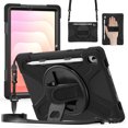 thumbnail image 2 of For Samsung Galaxy Tab S11 11 inch Case SM-X730 SM-X736, 360 Hand Strap, Shoulder Strap, Kickstand, Rugged Drop Protection, Black, 2 of 7