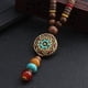 thumbnail image 3 of Cadena de suéter de estilo étnico que combina con todo, collar vintage largo para mujer, colgante de cuentas de madera de Nepal, accesorios de lugar pintoresco, 3 of 6