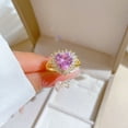 thumbnail image 3 of Bague de Mariage Love Pink avec Ouverture Réglable et Design Simple Fait Main, 3 of 6