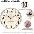 thumbnail image 2 of 14 Inch Retro Vintage French Country Style Round Wooden Wall Clock Silent Battery Operated Non-Ticking Decorative Clock for Kitchen Farmhouse Bedroom Home Wall, 2 of 7