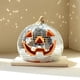 thumbnail image 4 of Farol de calabaza de Halloween con espejo y luces LED - Decoración de resina naranja y plateada, 12,5 cm, accesorio de escritorio para fiestas y festivales, decoración del hogar a pilas, 4 of 6