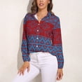 thumbnail image 3 of Japanese Style Boho Pattern Long Sleeve Blouse Woman Streetwear Casual Shirts Summer Oversize Woman Streetwear Clothing Birthday Present, 3 of 7