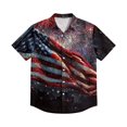 thumbnail image 5 of Hogleaql Independence Day Shirts for Men 4th Of July American Flag Graphic Short Sleeve Patriotic Shirt Collared Button Down Fashion Summer Beach Casual Shirts for Men Wine 3XL, 5 of 6