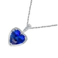 thumbnail image 3 of Mauli Jewels Engagement Necklace for Women 1.83 Carat Adorable Diamond And Heart Shape Gemstone Pendant 4 prongs 10K White Gold With 18'' Box Chain|Silver Chain, 3 of 6